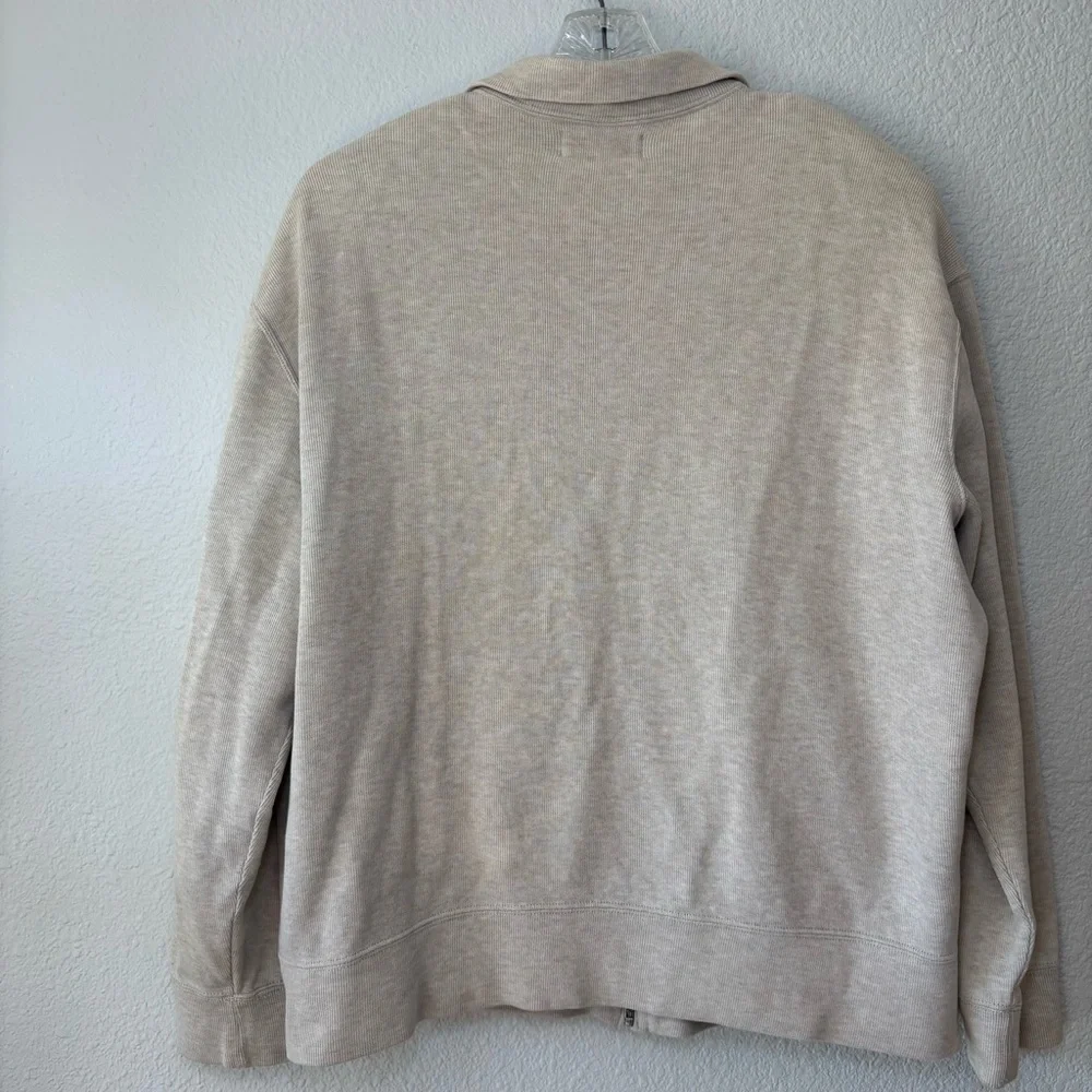 Polo Ralph Lauren Mens Cream Tan Heathered Sweater Jacket Large Pony Logo Preppy